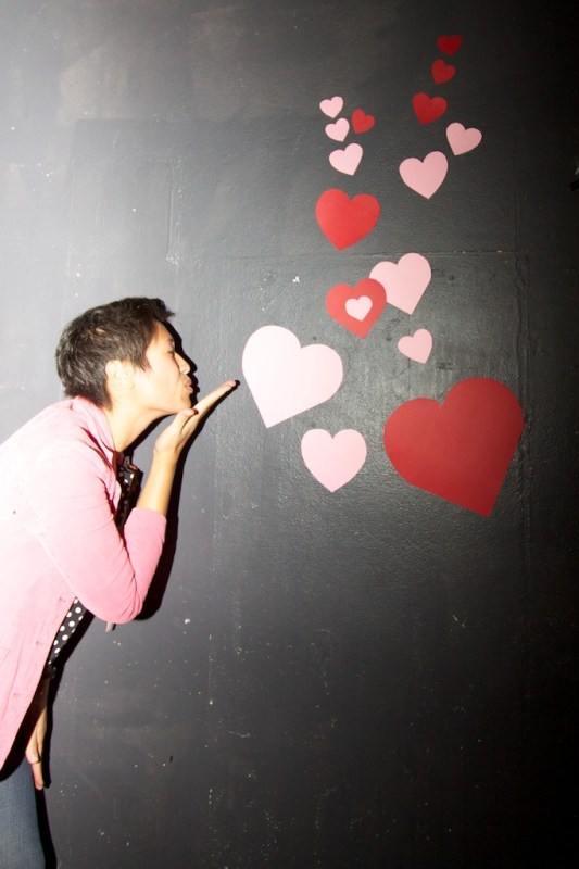 Leah blowing Love Bombs