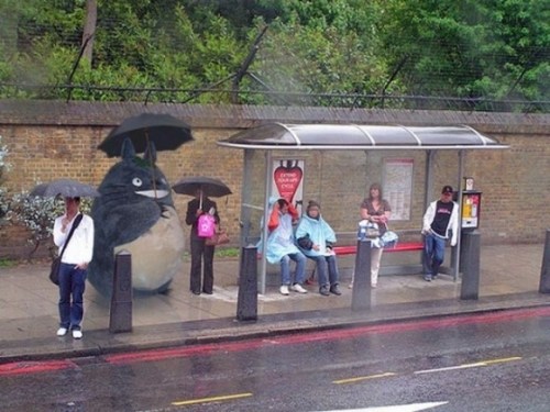 Totoro at the Bus Stop